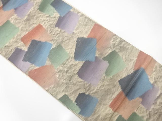 JAPANESE KIMONO / ANTIQUE FUKURO OBI / SILK / WOVEN SHIKISHI PATTERN